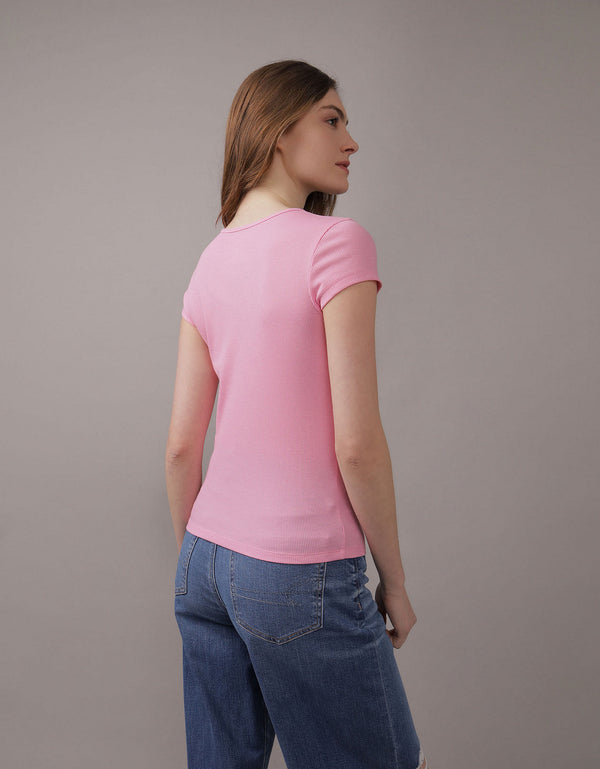 Camiseta Ae cuello redondo - Rosa