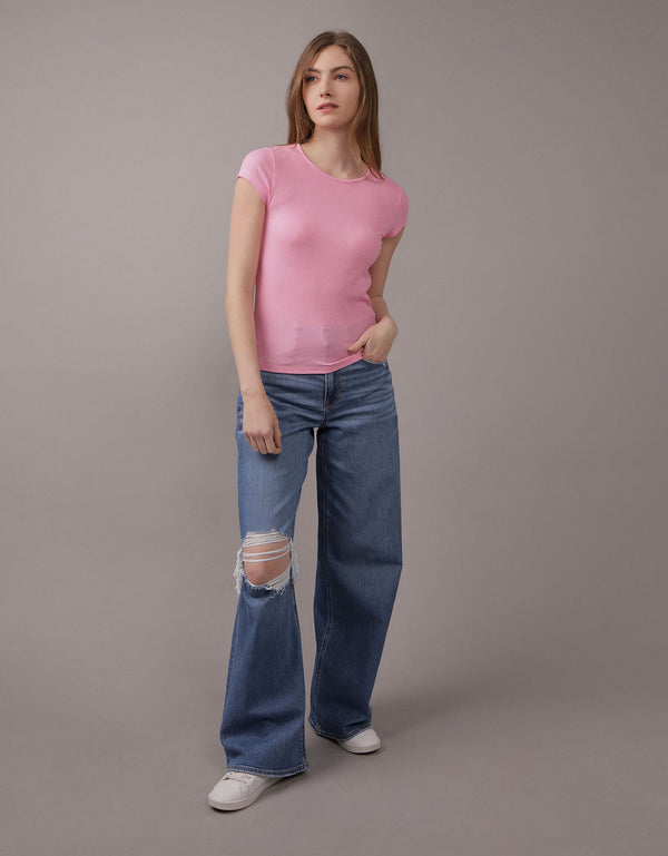 Camiseta Ae cuello redondo - Rosa