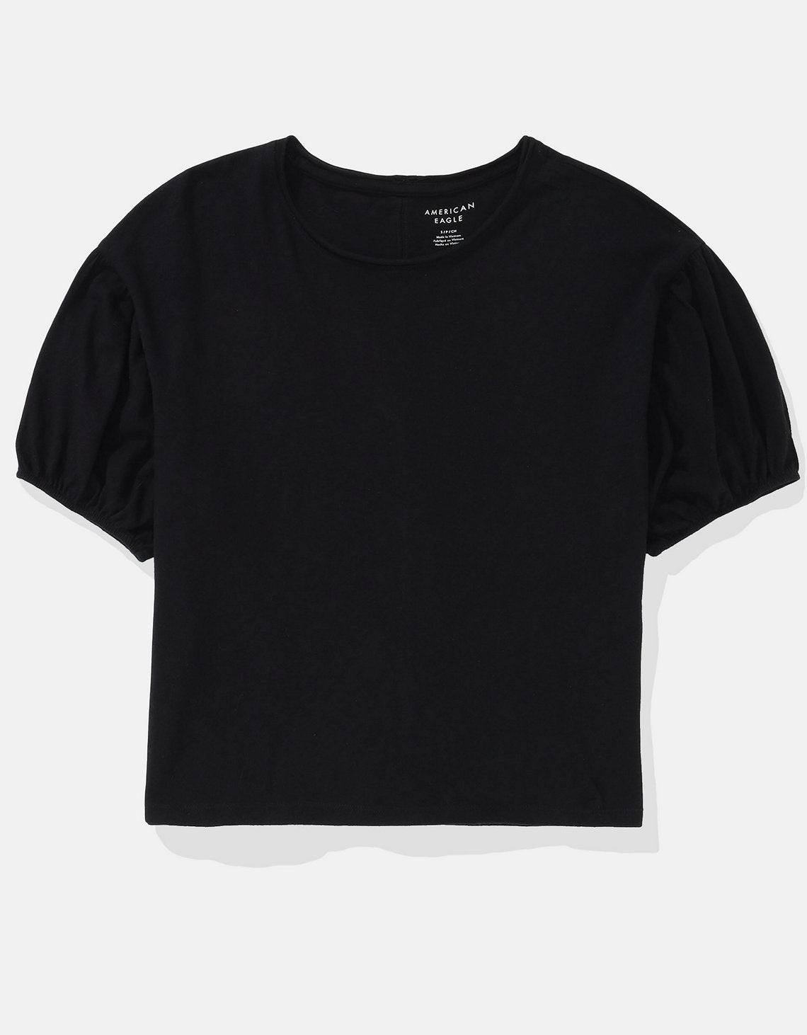 Camiseta de Manga Abullonada Ae - Negro 2372_1119_073_f