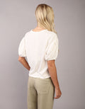 Camiseta de Manga Abullonada Ae - Blanco 2372_1119_100_ob