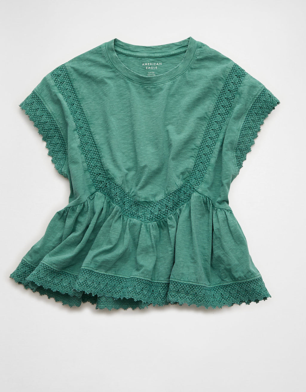 Camiseta con ribete de encaje Ae Sunchaser - Verde 2372_1604_299_f