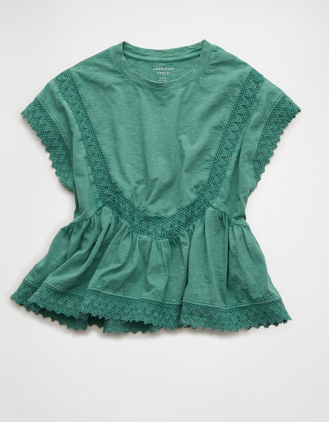 Camiseta con ribete de encaje Ae Sunchaser - Verde 2372_1604_299_f