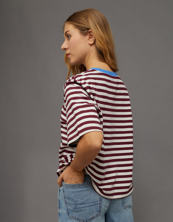 Camiseta a rayas tipo Boxy Ae - Generico