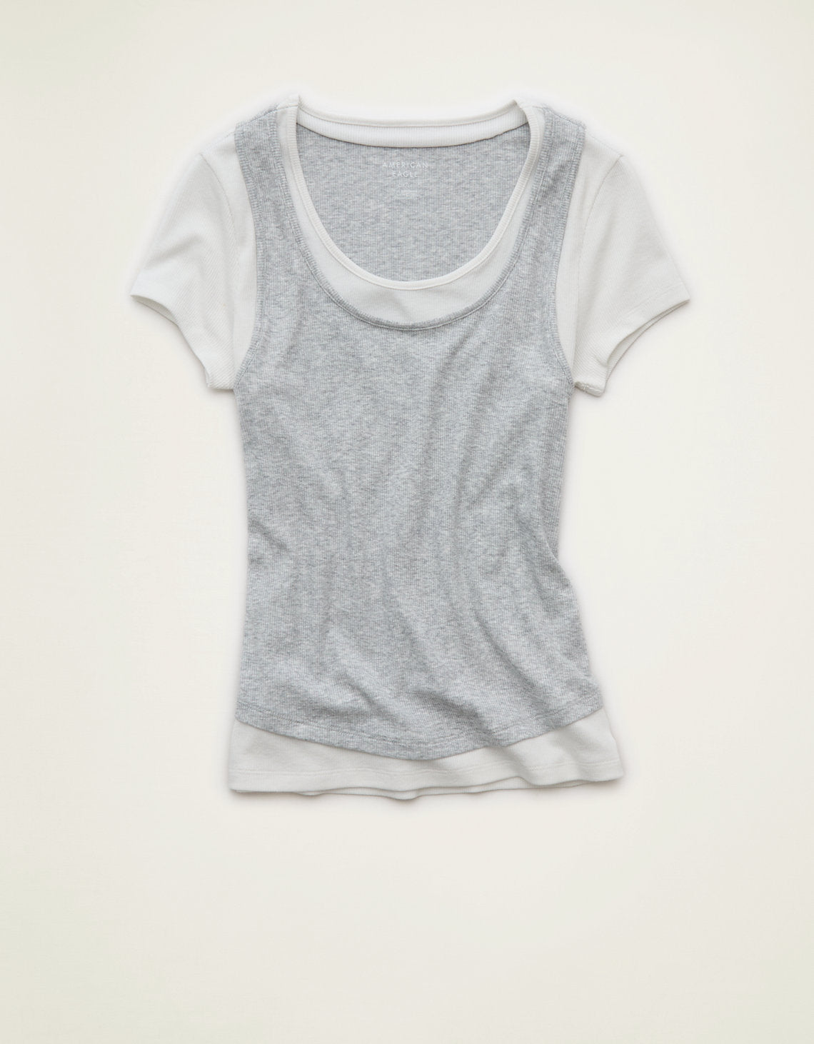 Camiseta Doblemente Bonita Ae - Gris 2372_2017_006_f