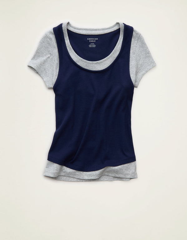 Camiseta Doblemente Bonita Ae - Azul