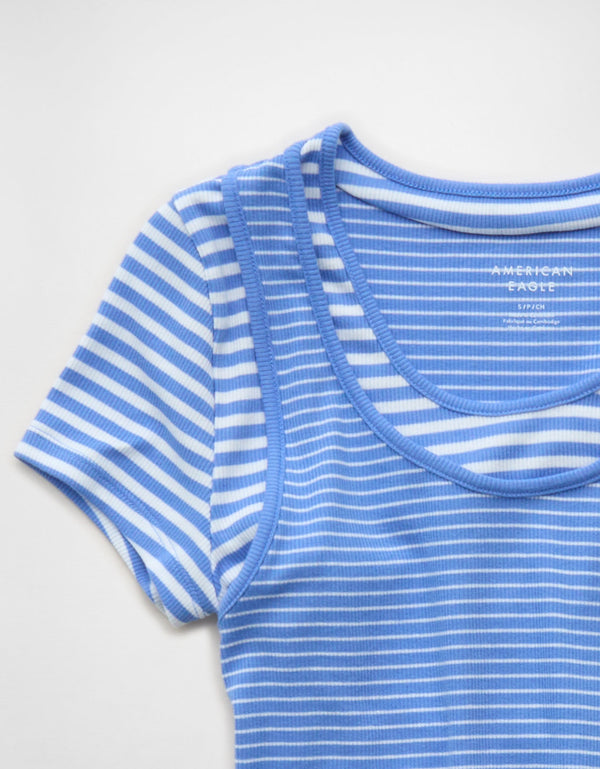 Camiseta Doblemente Bonita Ae - Azul