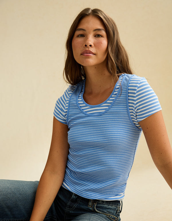Camiseta Doblemente Bonita Ae - Azul