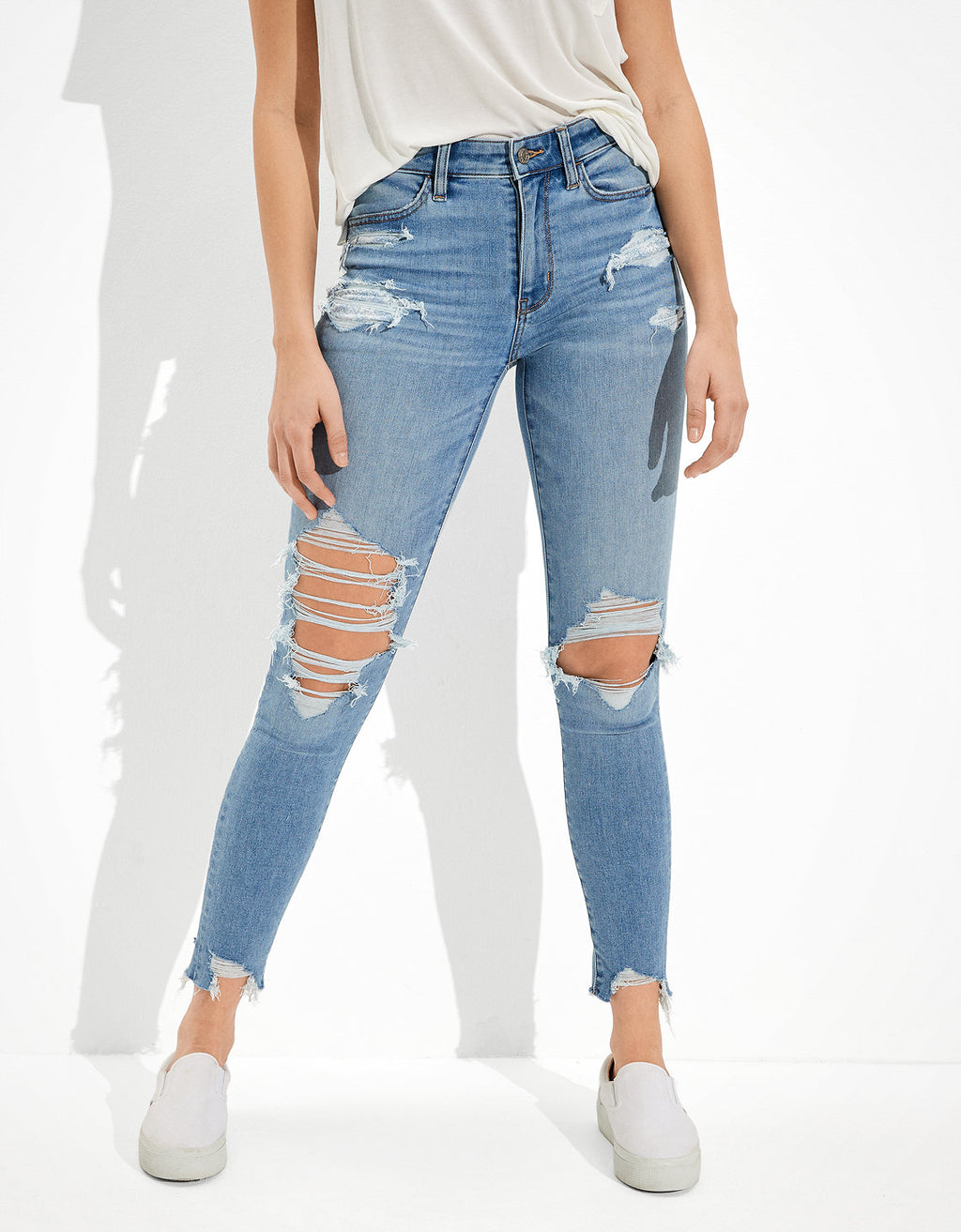 Jegging Tiro Alto con Rotos Ae - Azul 2433_3762_465_of