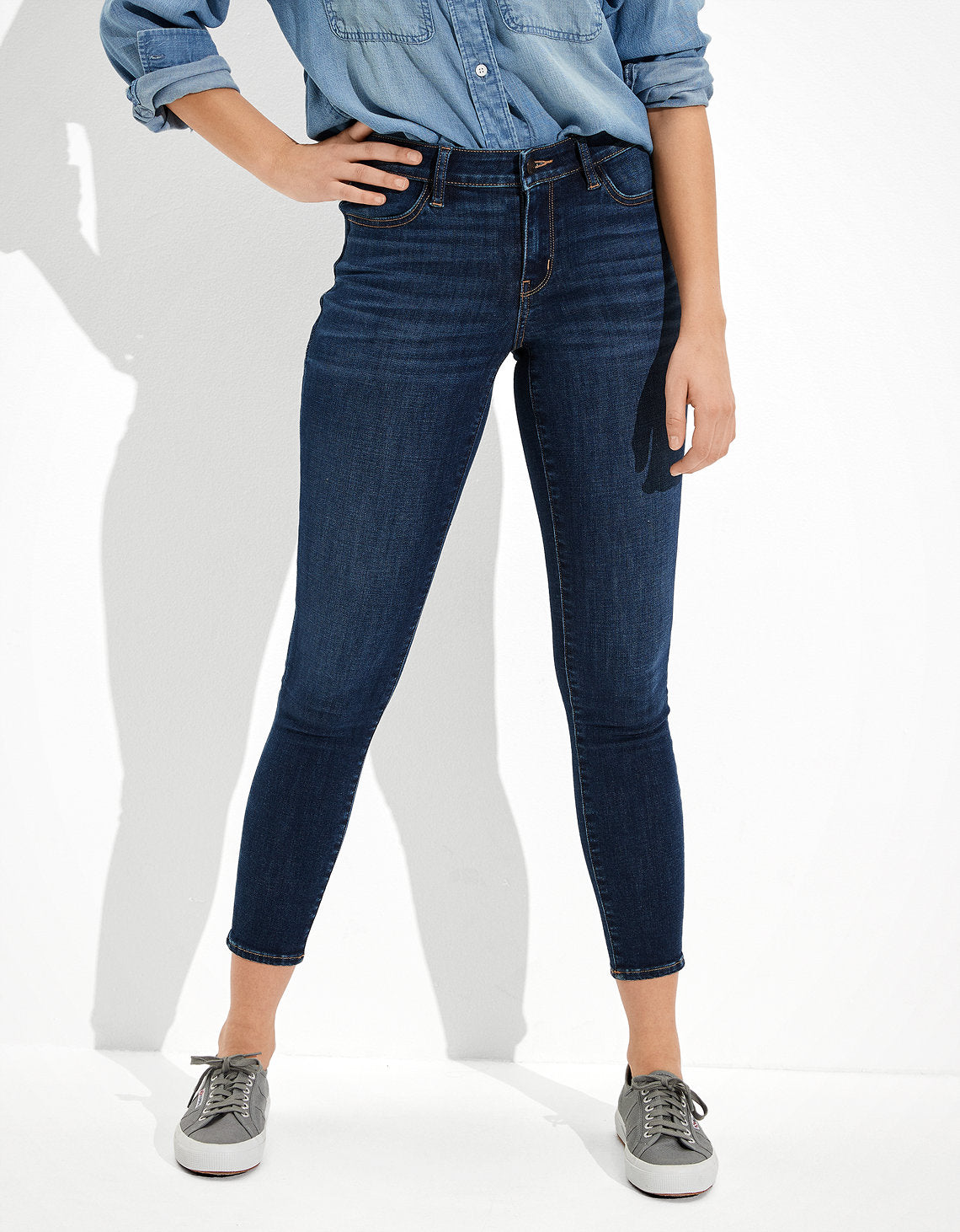 Jegging corto Ae Ne(x)t Level tiro alto - Azul 2433_3767_738_of