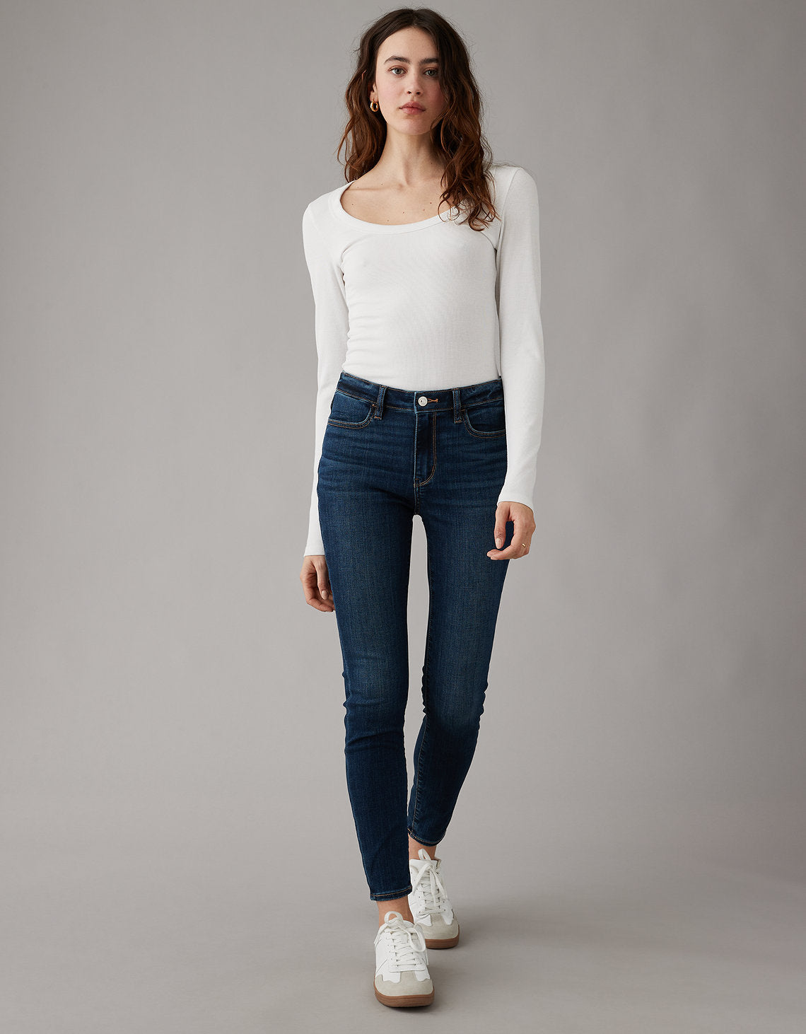 Jegging tobillero en denim Ae de tiro alto - Generico 2433_4950_074_of
