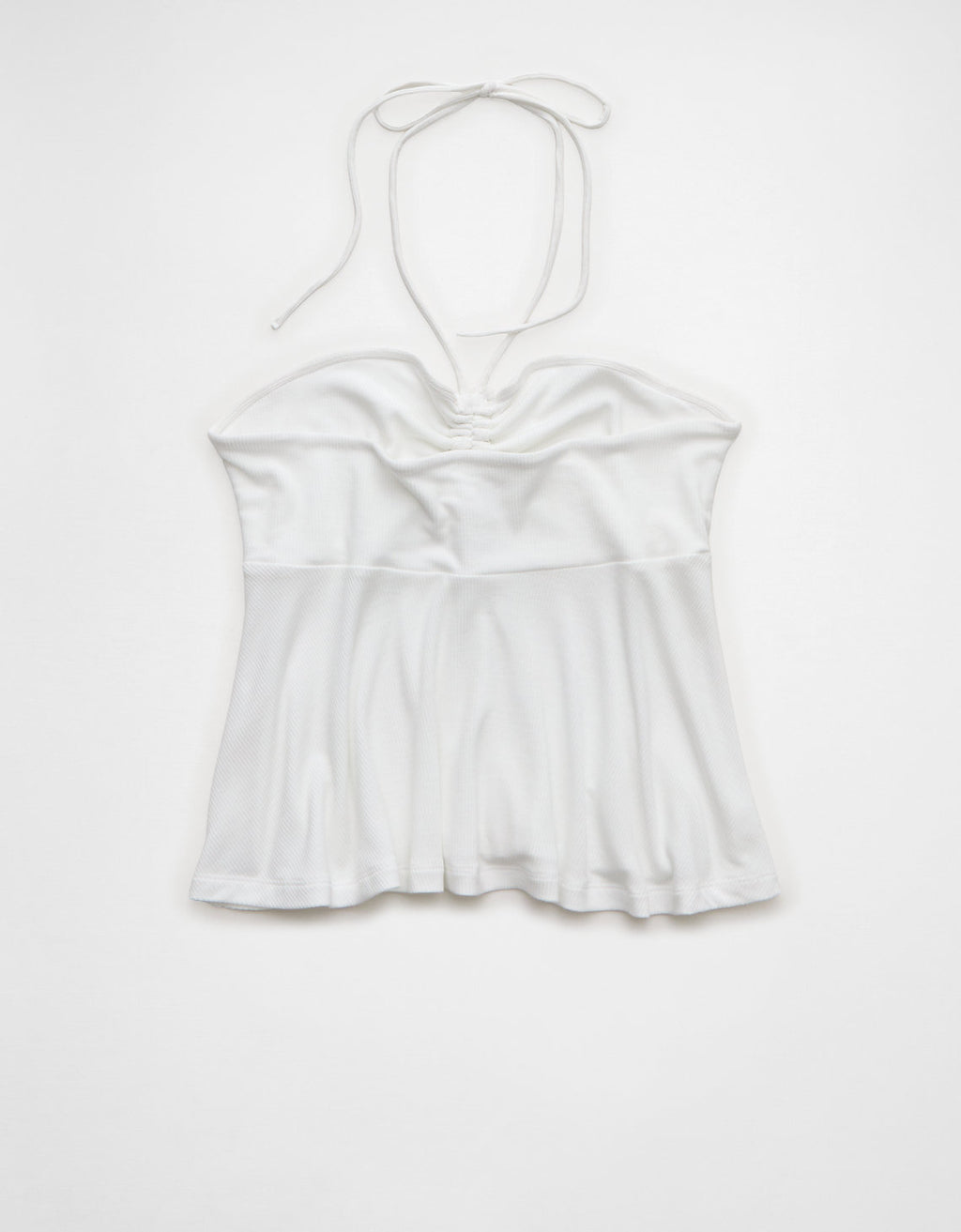 Top Babydoll Ajustado con Halter Suave y Sexy - Blanco 3171_6483_139_b