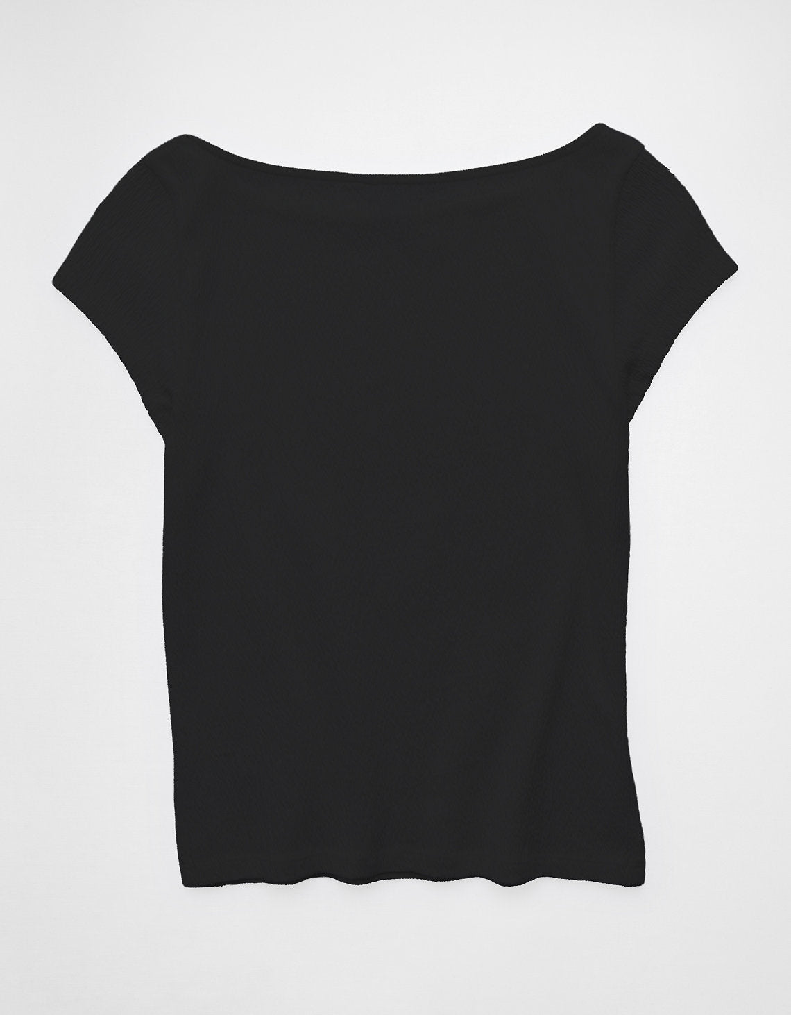 Camiseta Texturizada con Cuello en V Ae - Negro 3375_1823_073_b