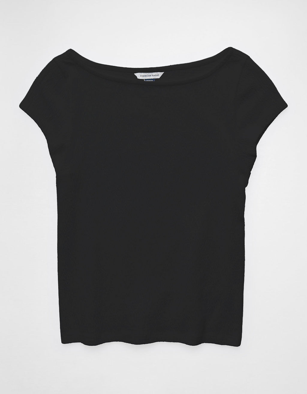 Camiseta Texturizada con Cuello en V Ae - Negro 3375_1823_073_f