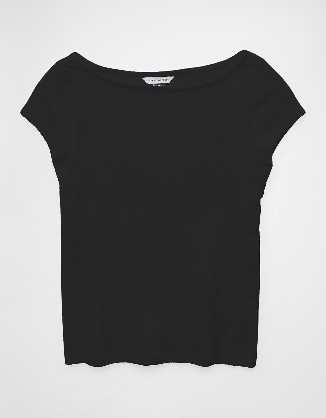 Camiseta Texturizada con Cuello en V Ae - Negro 3375_1823_073_f