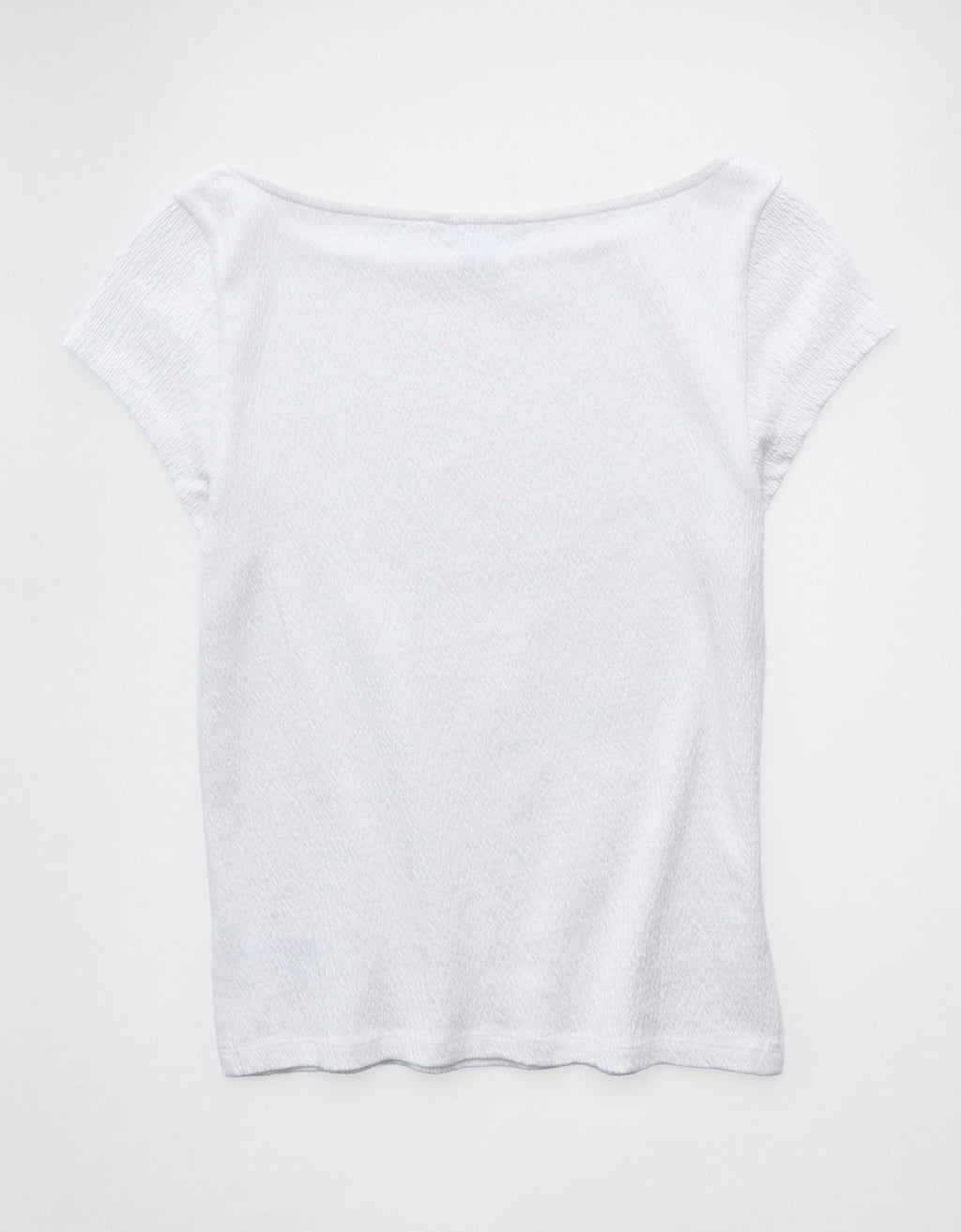 Camiseta Texturizada con Cuello en V Ae - Blanco 3375_1823_139_b