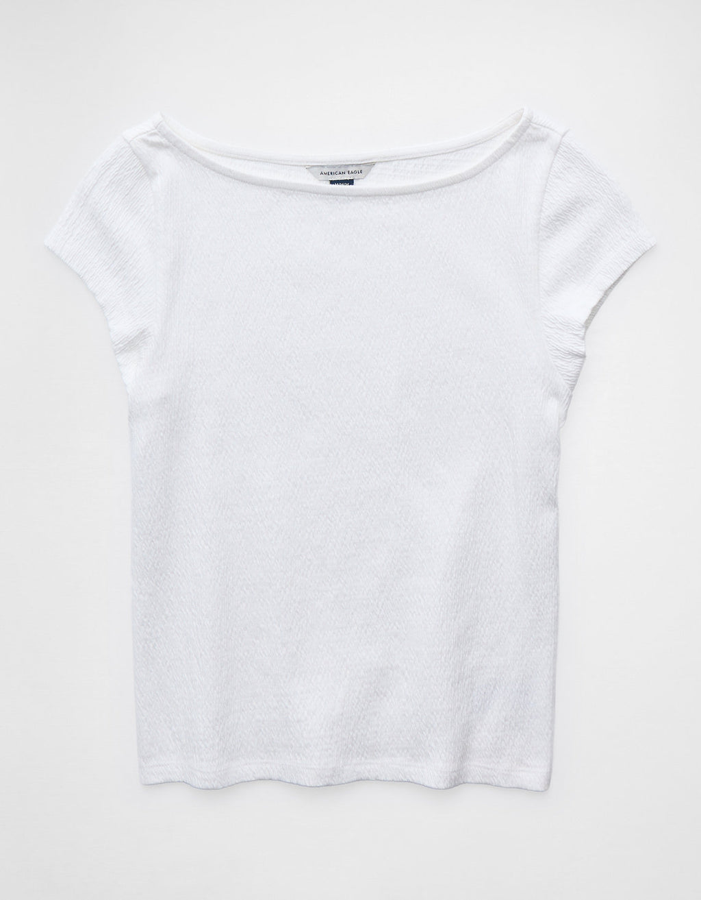 Camiseta Texturizada con Cuello en V Ae - Blanco 3375_1823_139_f