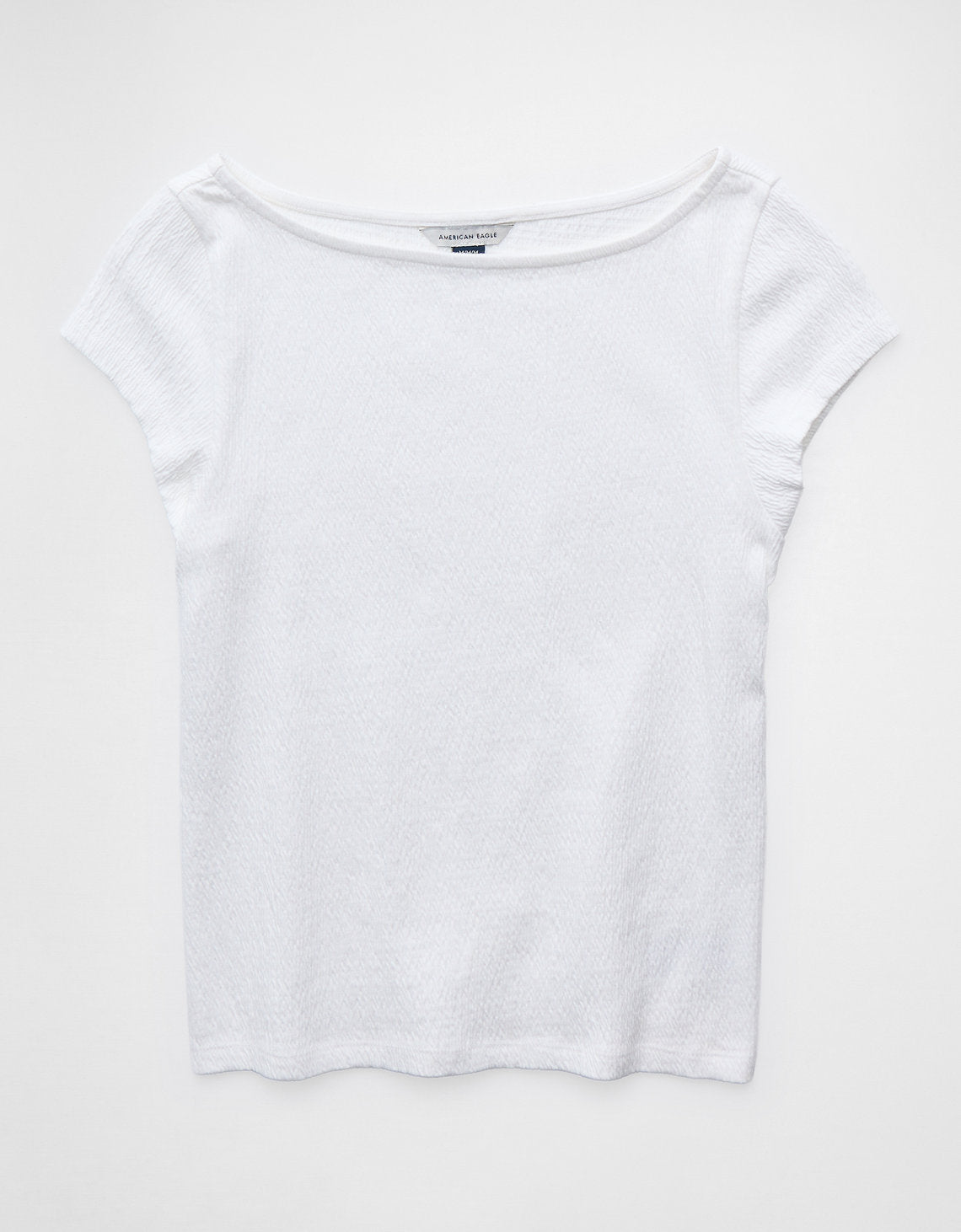 Camiseta Texturizada con Cuello en V Ae - Blanco 3375_1823_139_f
