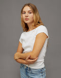 Camiseta Texturizada con Cuello en V Ae - Blanco 3375_1823_139_of