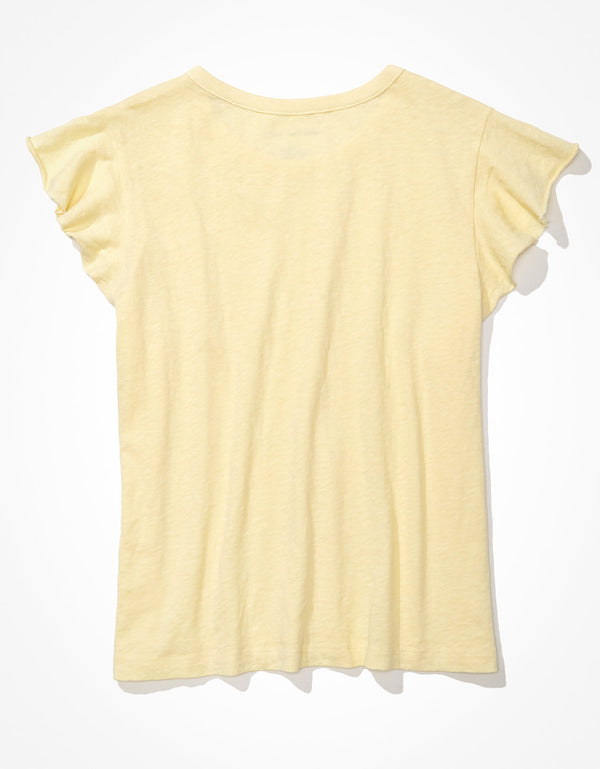 Camiseta AE con mangas con vuelo - Amarillo