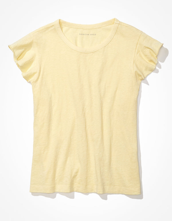 Camiseta AE con mangas con vuelo - Amarillo