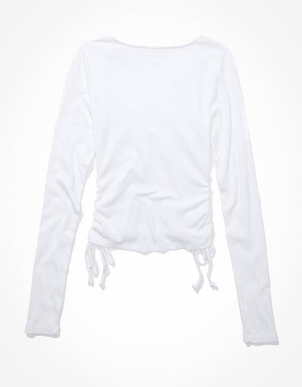 Camiseta AE de manga larga cropped. - Blanco