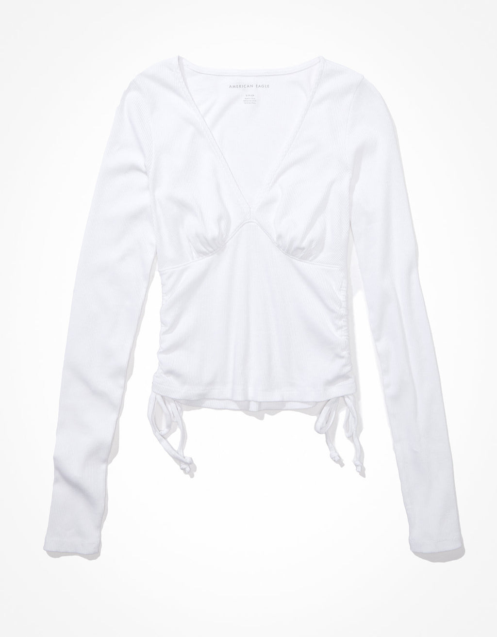 Camiseta AE de manga larga cropped. - Blanco 3375_8394_100_f