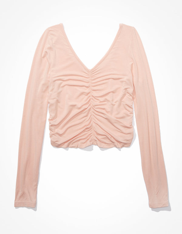 Camiseta AE acanalada de manga larga Soft & Sexy - Rosa