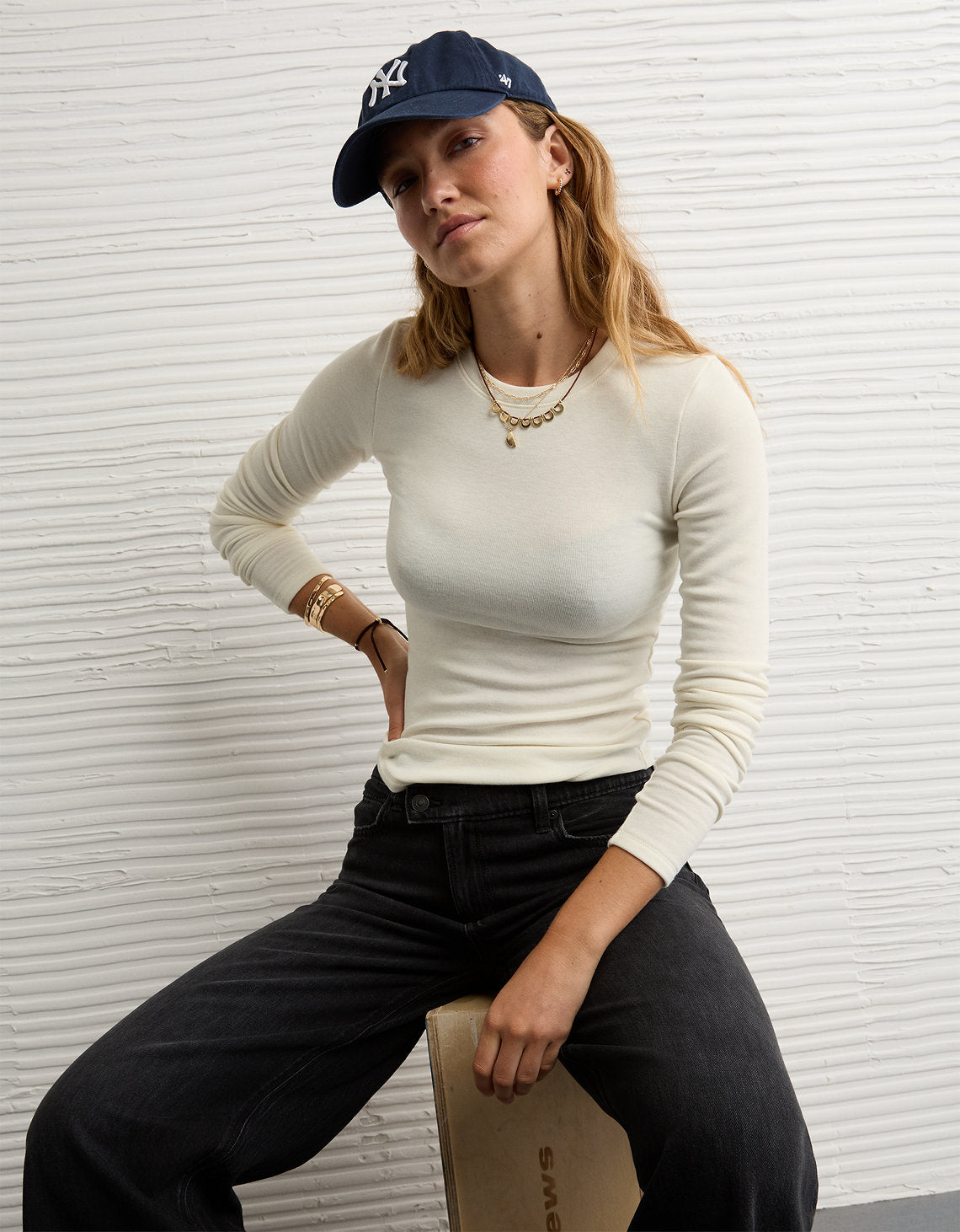Camiseta de Manga Larga Tipo Henley Ae - Generico 3376_1390_131_of