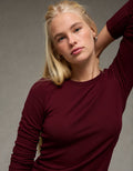 Camiseta de Manga Larga Tipo Henley Ae - Rojo 3376_1390_193_of