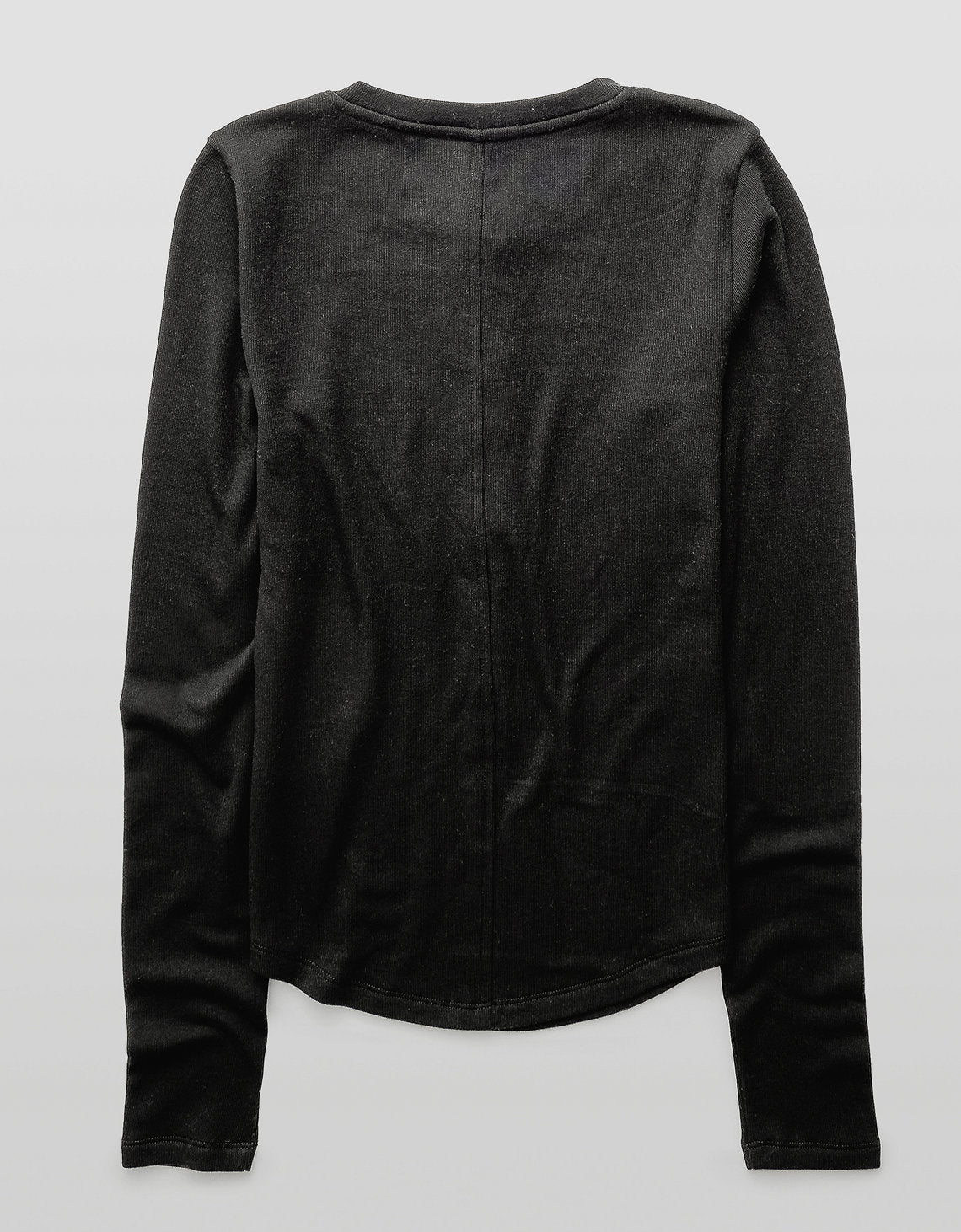 Camiseta de Manga Larga Tipo Henley Ae - Negro 3376_1500_001_b