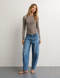 Camiseta de Manga Larga Tipo Henley Ae - Café 3376_1505_203_os