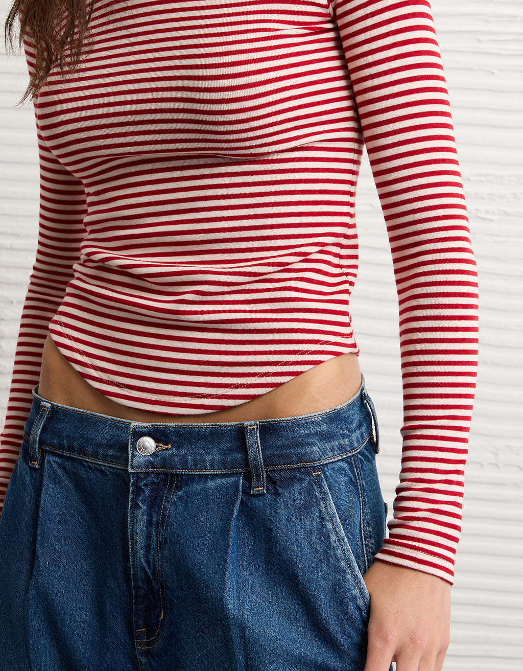 Camiseta de manga larga y cuello redondo acogedora de AE - Rojo 3376_1510_600_d2