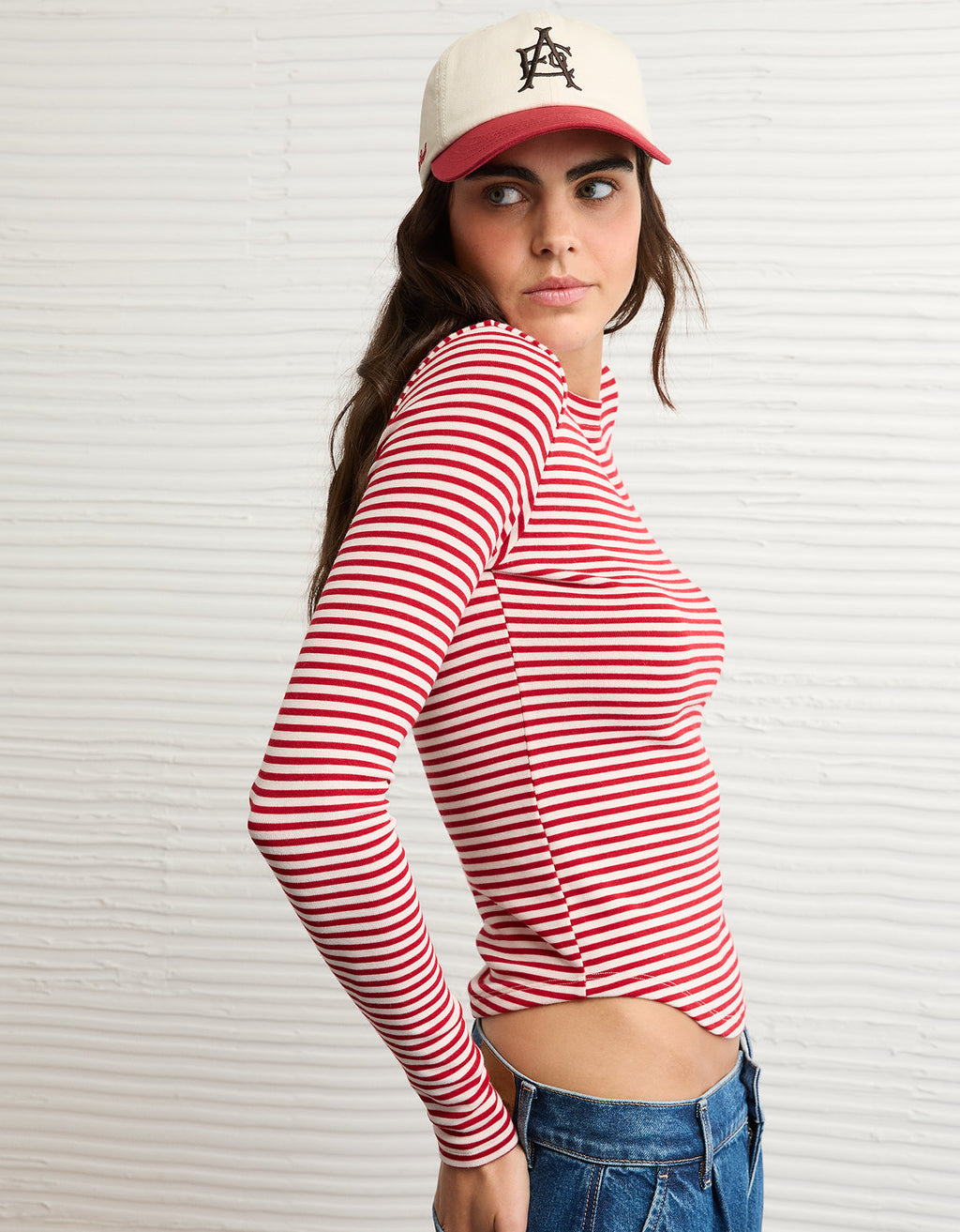 Camiseta de manga larga y cuello redondo acogedora de AE - Rojo 3376_1510_600_os