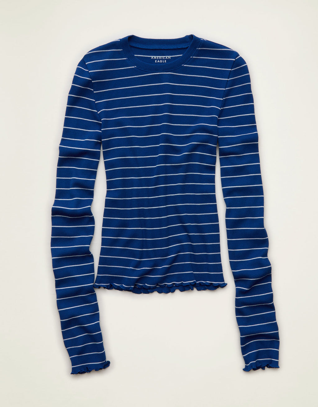 Camiseta de Manga Larga Tejido Waffle Suave y Sexy Ae - Azul 3376_1827_400_f