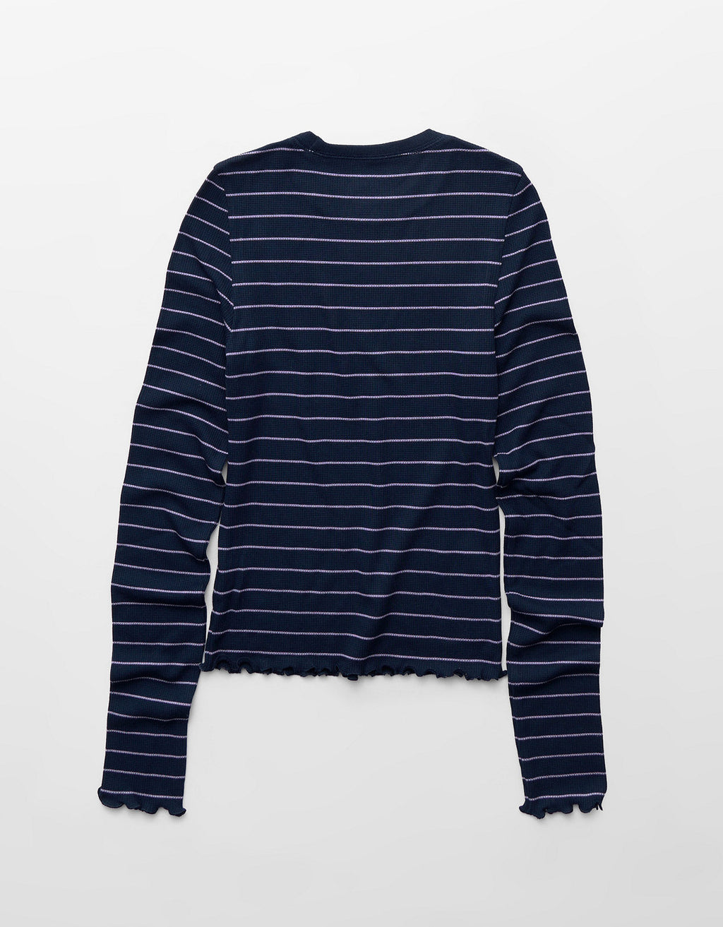 Camiseta de Manga Larga Tejido Waffle Suave y Sexy Ae - Azul 3376_1827_477_b