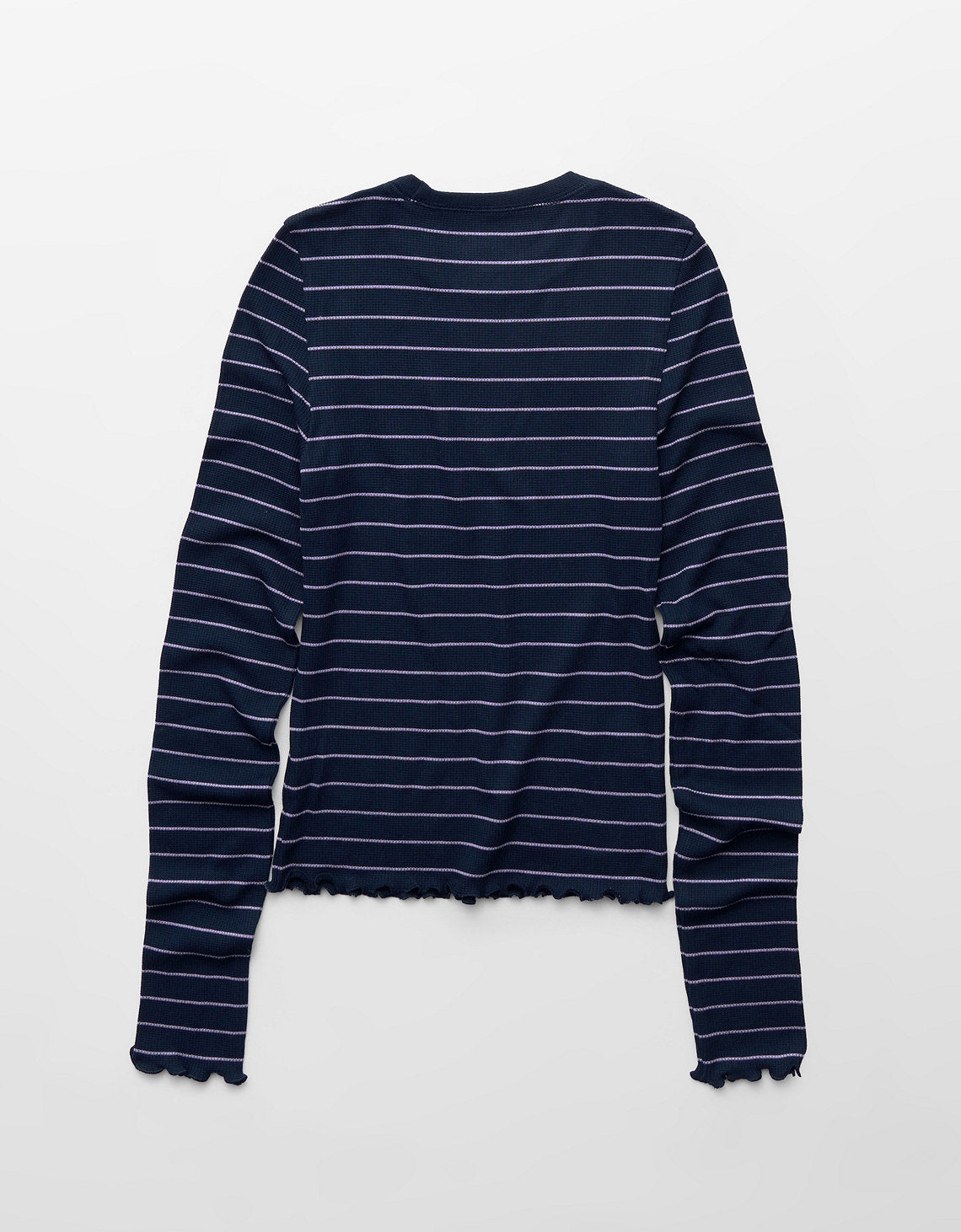 Camiseta de Manga Larga Tejido Waffle Suave y Sexy Ae - Azul 3376_1827_477_b