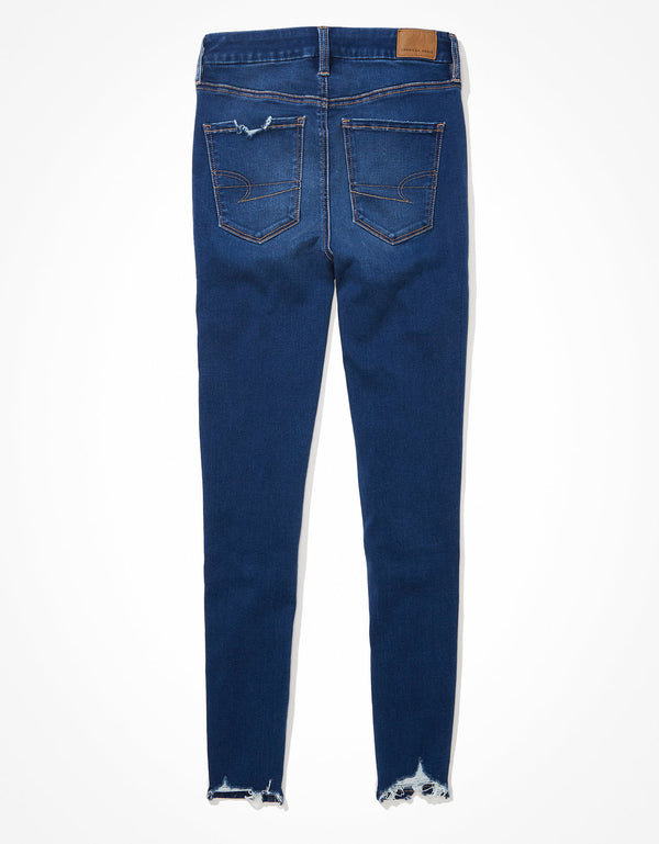 Jegging AE Forever Soft con parches de tiro súper alto - Azul