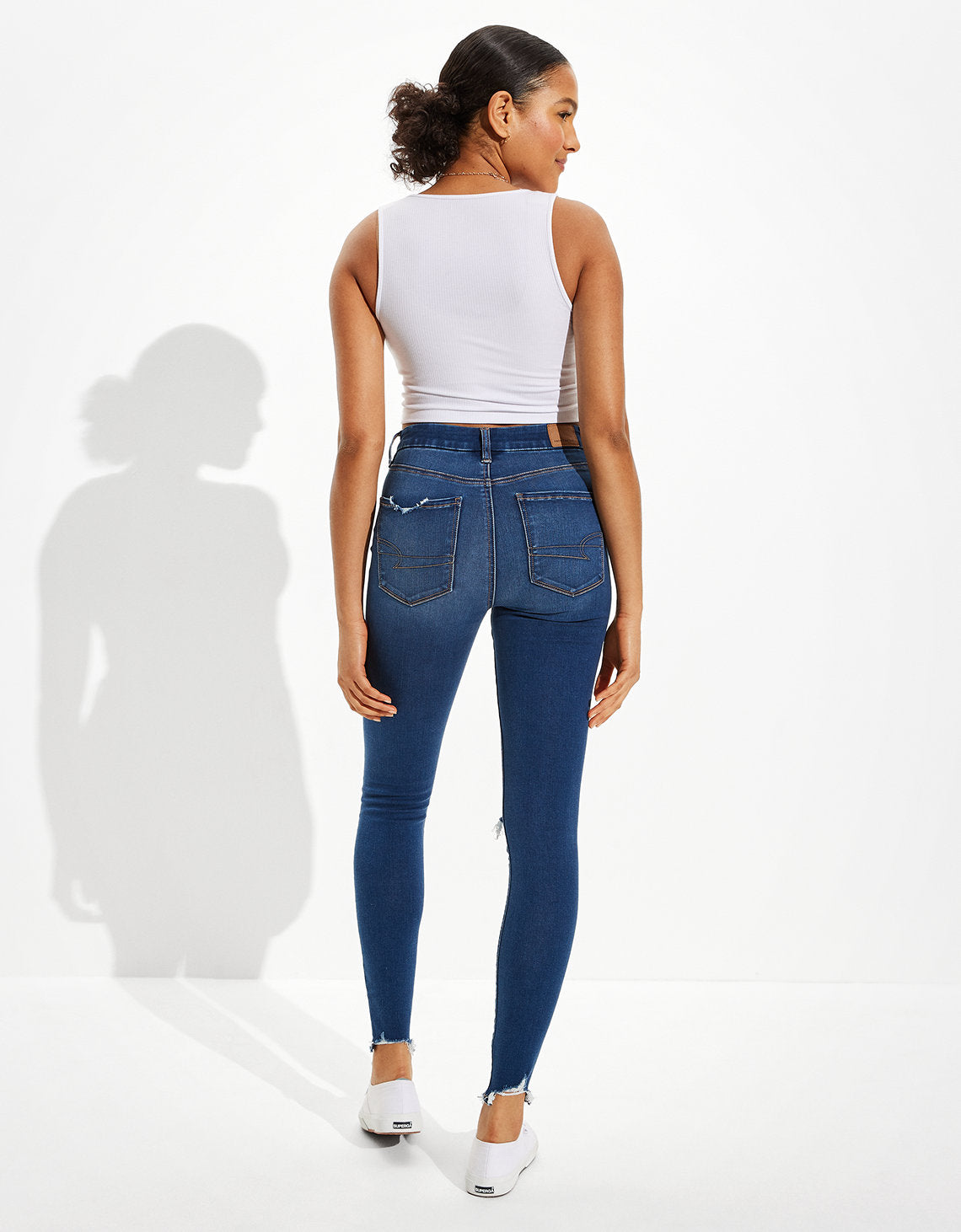 Jegging AE Forever Soft con parches de tiro súper alto - Azul 3435_3876_136_ob