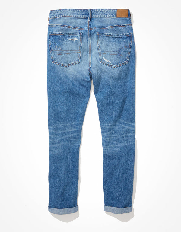 Jean Tomgirl Tiro Bajo Con Rotos Ae - Azul