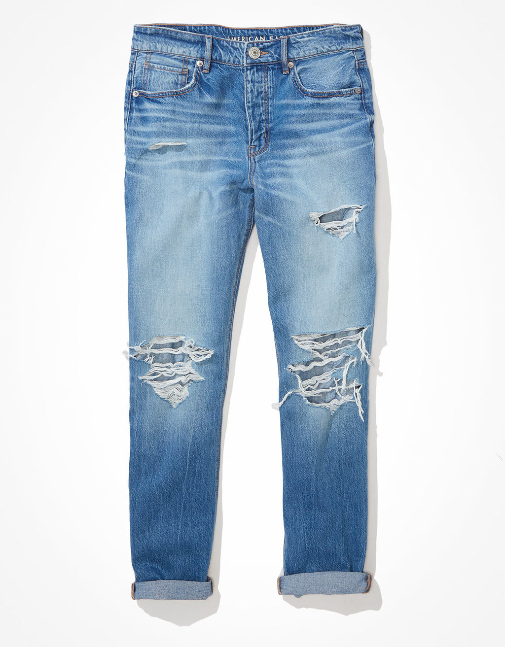 Jean Tomgirl Tiro Bajo Con Rotos Ae - Azul 3436_3908_485_f