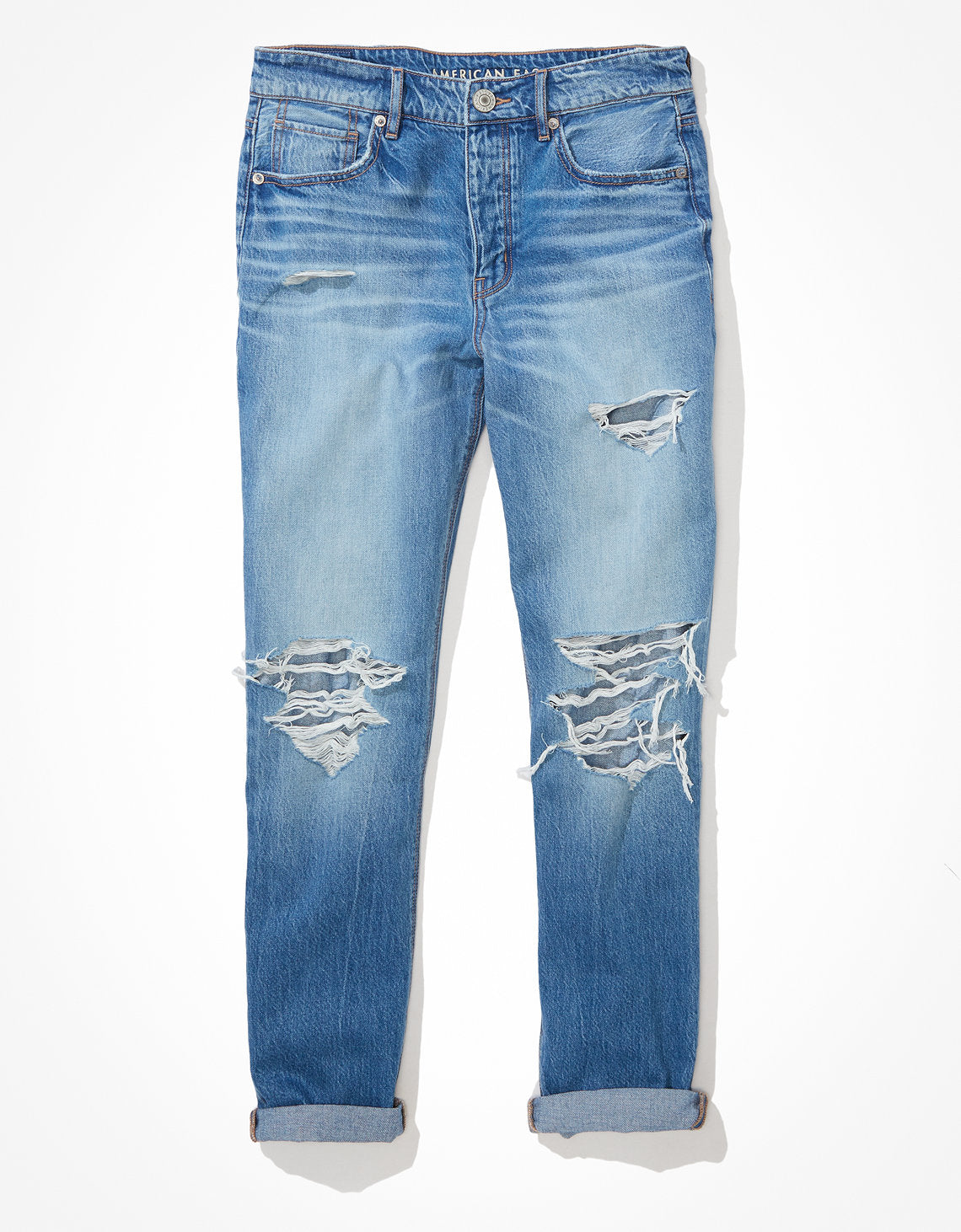 Jean Tomgirl Tiro Bajo Con Rotos Ae - Azul 3436_3908_485_f