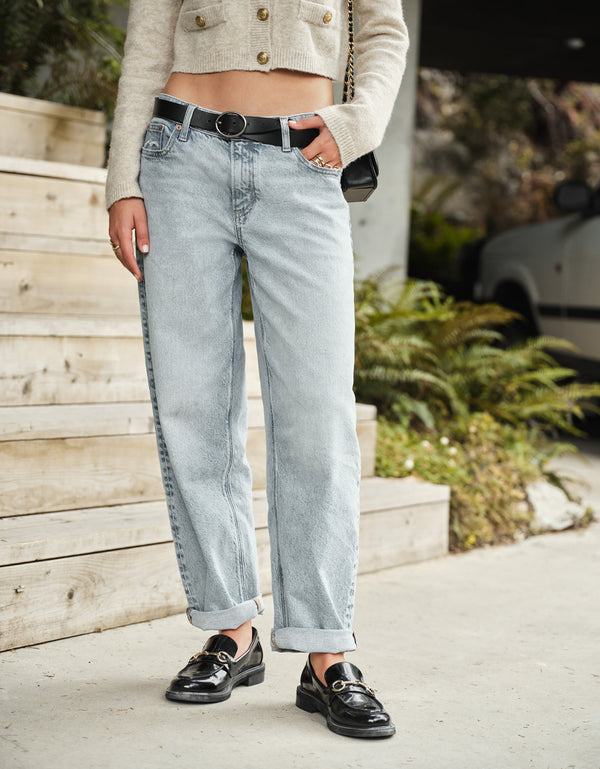 Jean barrel con stretch de mujer AE - Generico