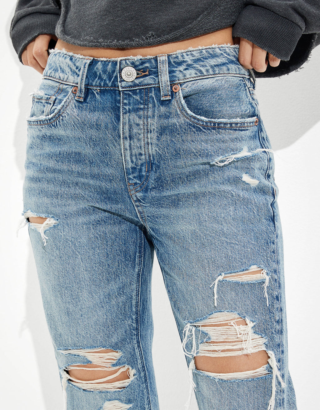 Jean Tomgirl Tiro Bajo Con Rotos Ae - Generico 3437_3403_934_os