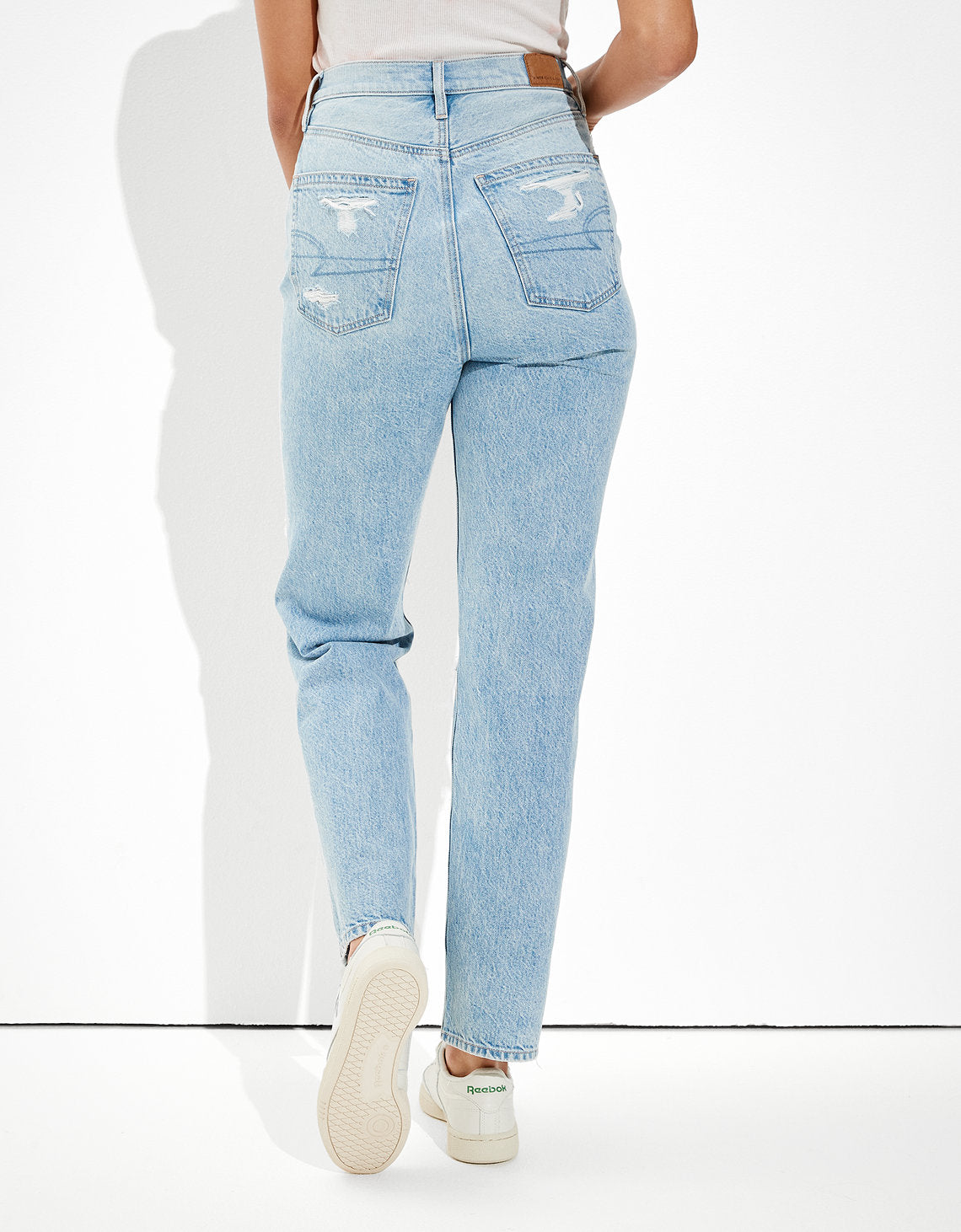 Jean Boyfriend Tiro Alto con Rotos Ae - Azul 3437_3648_923_ob