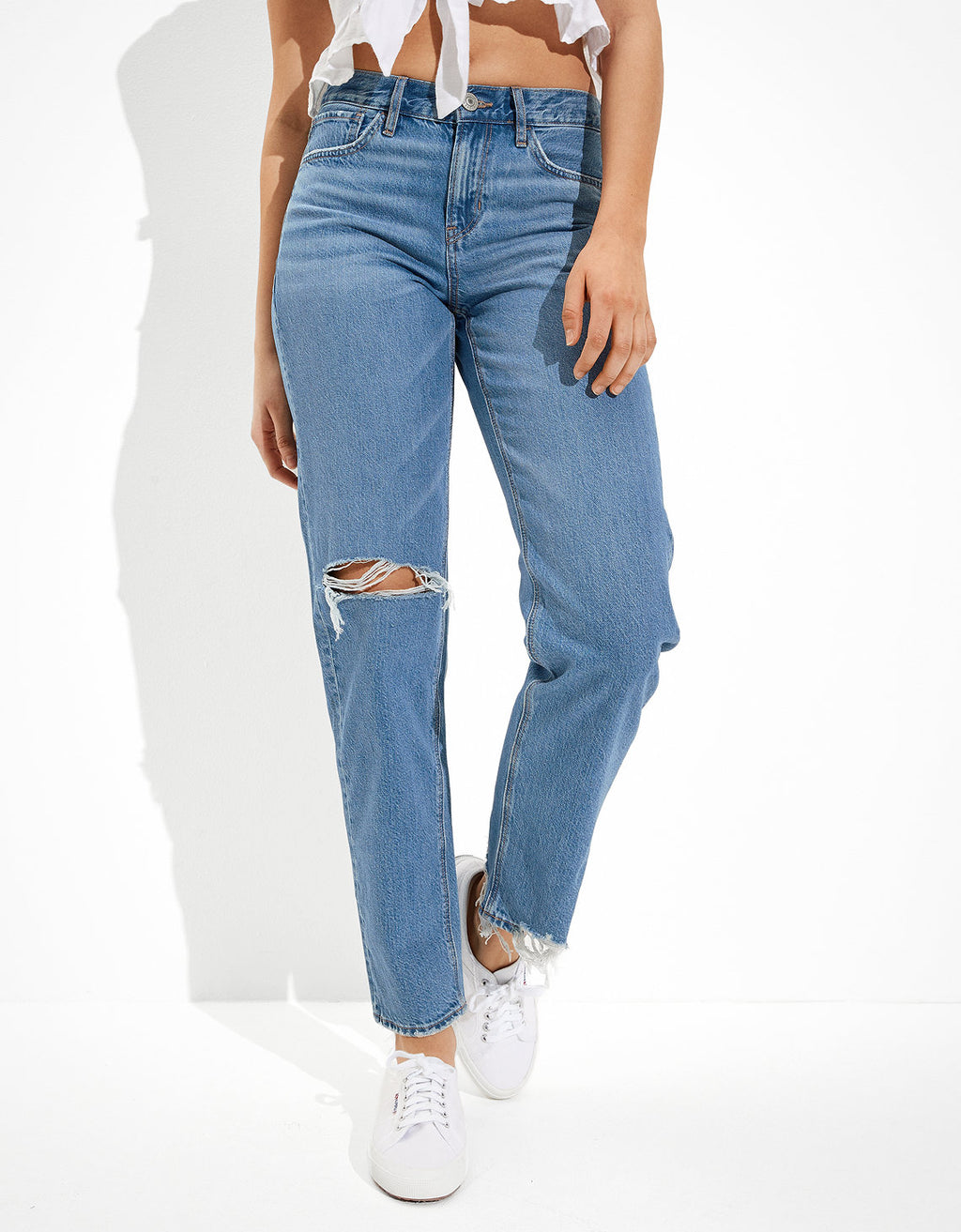 Jean Straight x The Jeans Redesign con Rotos Ae - Azul 3437_3850_450_of