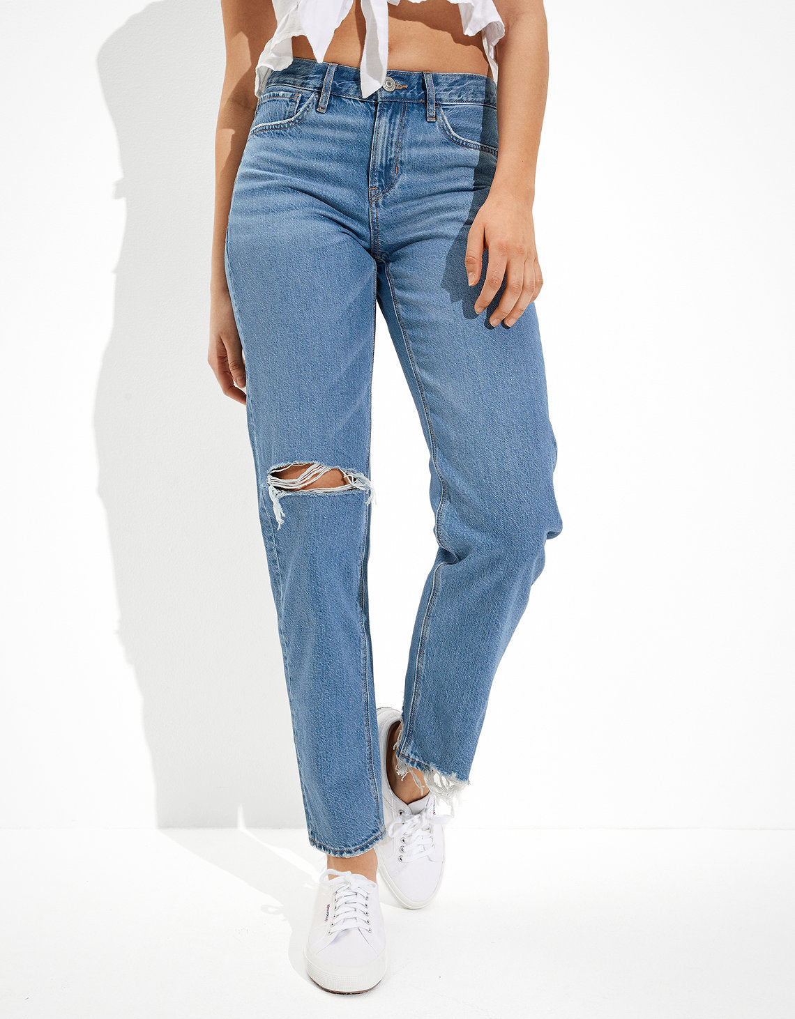 Jean Straight x The Jeans Redesign con Rotos Ae - Azul 3437_3850_450_of