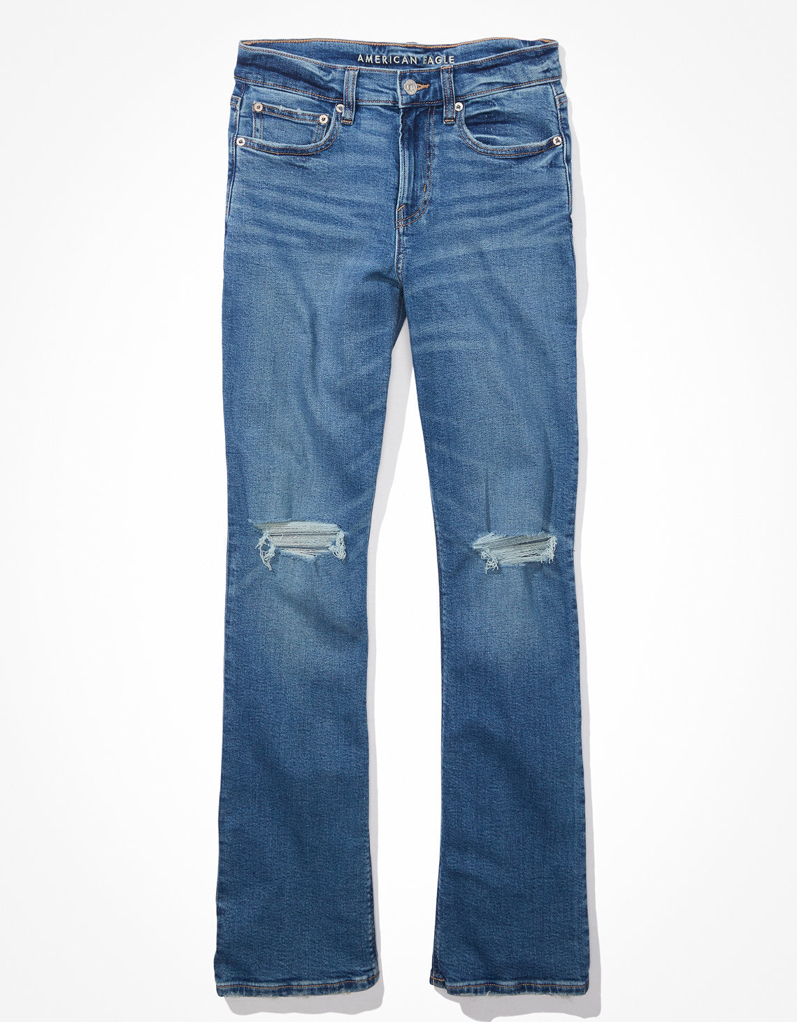 Jean Bootcut con Rotos Ae - Azul 3437_4159_471_f