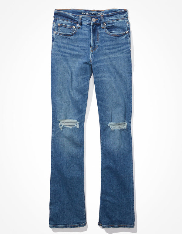 Jean Bootcut con Rotos Ae - Azul