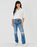 Jean Bootcut con Rotos Ae - Azul 3437_4159_471_of