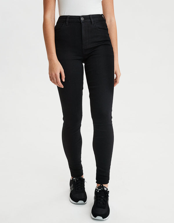 Jegging de tiro alto Ae Ne(x)t Level Curvy - Negro
